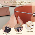 ZXIIXZ 3 Pcs Sewing Awl, Leather Scratch Hollow Hook Awl Tool Kit, Awl Tool Sewing Supplies with Gourd Shape Wooden Handle for DIY Leather Sewing Stitching Bookbinding Punching Repairing Craft