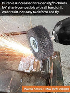 Wire Wheel Brush 2x7/8in for Drill 4Pack, Heavy Duty Carbon Steel Wire Brushes for Rust,Paint,Oxides,Corrosion Removal 1/4in Shank Drill Rotary Attachment