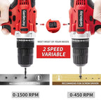 GardenJoy Cordless Power Drill Set: 12V Electric Drill with Battery and Charger,