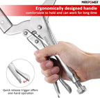 MAXPOWER 18-inch C Clamp Locking Pliers, Locking C Clamp with Regular Tips, MAX Jaw Capacity Up to 6.5"