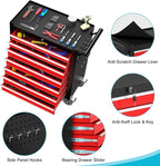 7 Drawers Metal Rolling Tool Chest, Portable Storage Rolling Tool Box, Toolbox on Wheels for Warehouse, Garage, Repair Shop and Tool Room