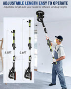 Drywall Sander, 7.2A Electric Drywall Sander with Vacuum Dust Collection, LED Light, 6 Variable Speed Digital Display 900-1800RPM, Foldable & Extendable Handle, 9 Sanding Discs&3 Grid Sandpaper