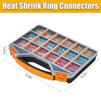 600PCS Marine Grade Heat Shrink Wire Connectors-Electrical Connectors Kit of Tinned Red Copper,Crimp Insulated Ring Fork Spade Butt Splice AWG22-16 16-14 12-10 Gauge (600pcs Kit, AWG 22-10)