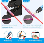 ZhiYo Heat Shrink Butt Connectors - Electrical Wire Connectors Kit - Insulated Waterproof Marine Automotive Wire Crimp Terminals - AWG 22 – 10 3 Sizes Butt Splice (50PCS)
