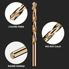 Cobalt Number Size Drill Bit Set, 60Pcs M35 High Speed Steel Jobber Length Drill Bit Kit for Hardened Metal, Stainless Steel, Cast Iron, Wood and Plastic, with Index Storage Case, #1-60