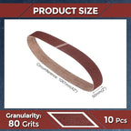 10 Pcs Sanding Belts 2 x 42 Inch 80 Grit Aluminum Oxide Abrasive Sandpaper for Belt Sander Metal Grinding Wood Working Weld Rust Removal