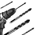 10-Piece 1/8" Masonry Drill Bits for Tile Glass Ceramic Wall Brick Stone Soft-Metal Wood, 1/4 Inch Concrete Drill Bits Cement Drill Bit Set, 3-Flat Shank, YG8 Carbide Tungsten Steel Alloy Tip 3mm