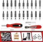 24 in 1 Multi-Bit Ratcheting Screwdriver, Magnetic Interchangeable Ratchet Screwdriver with Changeable Bits（Phillips,Slotted,Hex,Square,Torx）for Home,Work,DIY.