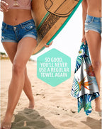 VENTURE 4TH Microfiber Beach Towel: Quick-Dry, Compact, Sand-Free, Absorbent, Sandproof and Lightweight - Perfect for Camping, Beach, and Roadtrips (Tropical Heat Design | 35x78 inches)