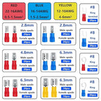 Tnisesm 300Pcs Spade Connector 16 Types with Professional Wire Stripper/Wire Crimping Tool, Wire Cutter, Wire Crimper, Cable Stripper, Wiring Tools and Multi-Function Hand Tool