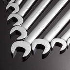 Ratchet Spanner Set Combination Wrench 12 Piece Metric Sizes from 8mm to 19mm with Roll Bag, Perfect for Home, Bike, Car Repairs