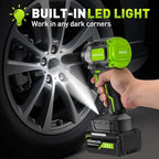 Brushless Cordless Impact Wrench, 850Nm (630Ft-lbs) High Torque, 1/2 Inch Impact Gun with 20V 4Ah Battery, 3-Speed, 4 Cr-V Sockets (17/19/21/22mm) for Car Tire, Mower Lug Nut