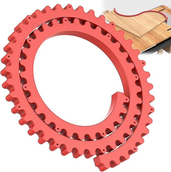 Pisman Router Edge Guide & Template Kit - 39" Plastic Woodworking Profiling Strip for Precision Trimming | Fits Bosch/Dewalt/Makita Routers | DIY Furniture, Cabinet & Table Edge Molding (Red)