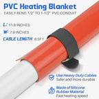 PVC Heating Blanket 1/2" To 1-1/2", PVC Conduit Bender 3 Minutes of Heating, Easy Bending, Use High-Quality Silicone Material, Faster Heating Speed with Longer Service Life, 120V/200W