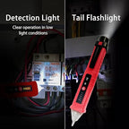 Voltage Tester, Non-Contact Voltage Detector, Electrical Tester, 3 Ranges AC 12V/48V/70V-1000V, Live/Null Wire Tester with Buzzer Alarm and Flashlight, Wire Breakpoint Finder - Red