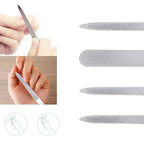 5 PCS Diamond Nail File Double Sided Metal Fingernail Manicure Files for Polish Nail, Removes Nail Ridges 5 Inches