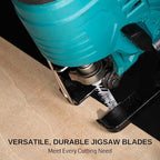 10-Pcs T-Shank Multi-Purpose Jigsaw Blades Set with Storage Case, Made with HCS/HSS, Assorted T-Shank Jig Saw Blades for Wood, Plastic and Metal Cutting (JSB10A)