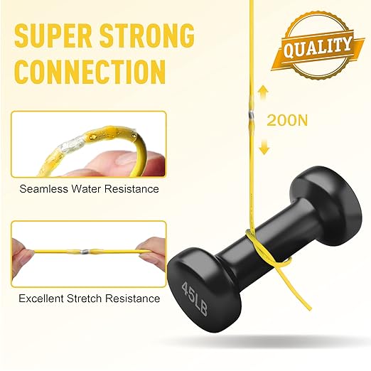 Kuject 150PCS Solder Seal Wire Connectors AWG 12-10, Yellow Solder Seal Heat Shrink Butt Connectors Terminals Solderstick Sleeve Waterproof Wire Splice Connector for Marine Boat Wire Joint