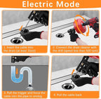 25 FT Drain Snake 2.0 with Double Mode, 10-In-1 Drain Auger for Sink and Drain Unblocking, Plumbing Snake for Real DYIs