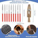 Jewelers Tools Set 27Pcs Ring Making Kit Includes Jewelers Saw with 144 Saw Blades, Bench Pin Clamp, Wooden Ring Clamp, Rings Sizer Measuring Tool, Rubber Hammer, Diamond Needle Files, Jewelry Pliers