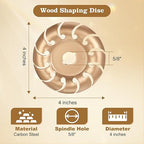 10PCS Wood Carving Disc Set for 4" & 4-1/2" Angle Grinder, Includes Grinding, Shaping & Sanding Discs with 5/8" Arbor for Woodworking & DIY Projects