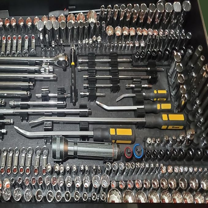 ToolBox Widget Socket Organizer ⅜ Inch Pro Series – Modular Magnetic Socket Holder with Missing Tool Indicator – Size Stems NOT Included - 6 Pack, 72 Organizers