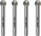 SD-3 Tungsten Carbide Burr Rotary File, Double Cut Ball Burs, 4pcs by LU&MN