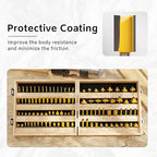CSOOM 100PCS Router Bits Set - 1/4" Shank, Professional Wood Bits, Tungsten Carbide Milling Bits for Woodworking