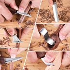 Wood Carving Tools Set,Detail Wood Knife,Hook Carving Knife Kit for Beginners,Trimming Knife for Spoon Bowl Cup Pumpkin Woodwork, Chip Carving Knife Kit,Square Handle Design（6pcs）