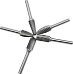 Carbide Burrs Set 5pcs, Double Cut Solid Carbide Rotary Burr Set 1/4" Shank for Die Grinder Drill,Metal Carving, Polishing,Engraving,Drilling by LU&MN
