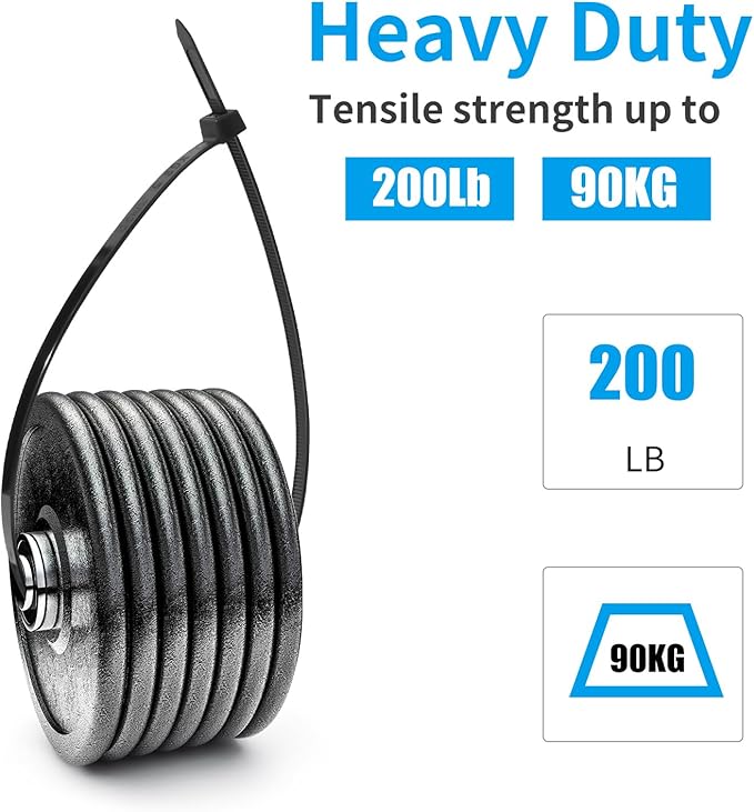 XINGO Blue 20 Inch Zip Ties Heavy Duty 100 Pack, 200 LBS Ultra Strong Plastic Wire Ties, Large Cable Ties Extra Long Tie Wraps, Indoor and Outdoor UV Resistant