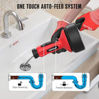 POPULO 16.5FT Toilet Snake Auger, Auto Feed Upgraded Drain Snake, Plumbing Toilet Hair Drain Clog Remover with Extension Tube for Toilet, Shower, Bathtub, Kitchen, Sink
