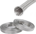 Tinned Copper Wire Shielding Sleeve, Expandable Ground Strap Wiring Braided Sleeving Metal Mesh Sheathing Cabling Wiring Protector (5/16inch - 20ft)