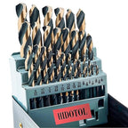 Drill Bit Set 29Pcs, 135 Degree Tip High Speed Steel with Black and Gold Finish, Stainless Steel, Plastic and Wood with Metal Indexed Storage Case 1/16"-1/2"