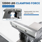 Forward CR80A 8 Inch Bench Vise Heavy Duty Vice with Anvil and 190 Degrees Swivel Base (8")