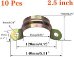 10 Pcs 2.5inch Rigid Pipe Strap,Two Hole Strap U Bracket Iron, Widened Tube Strap Tension Clip Assortment Kit Heavy Duty Pipe Clamp（75mm）