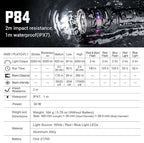 NEXTORCH P84 LED Police Flashlight, 3000 High Lumens Rechargeable Flashlight with Red and Blue Lights & Strobe & Ceramic Bead Broken Window for Night Duty, Outdoor Adventure, Daily Use