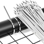 Stainless Steel Cable Tie Gun with Metal Zip Ties, for Fastening and Cutting Metal Cable Ties, 100pcs 11.8inch Stainless Steel Zip Ties heavy duty for Chain Link Fence, Exhaust Pipe Outdoor