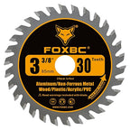 FOXBC 3-3/8 Inch Compact Circular Saw Blade Set, Multi-Material Cut for Wood, Plastic, Metal, Tile Cutting, 15mm Arbor - 6 Pack