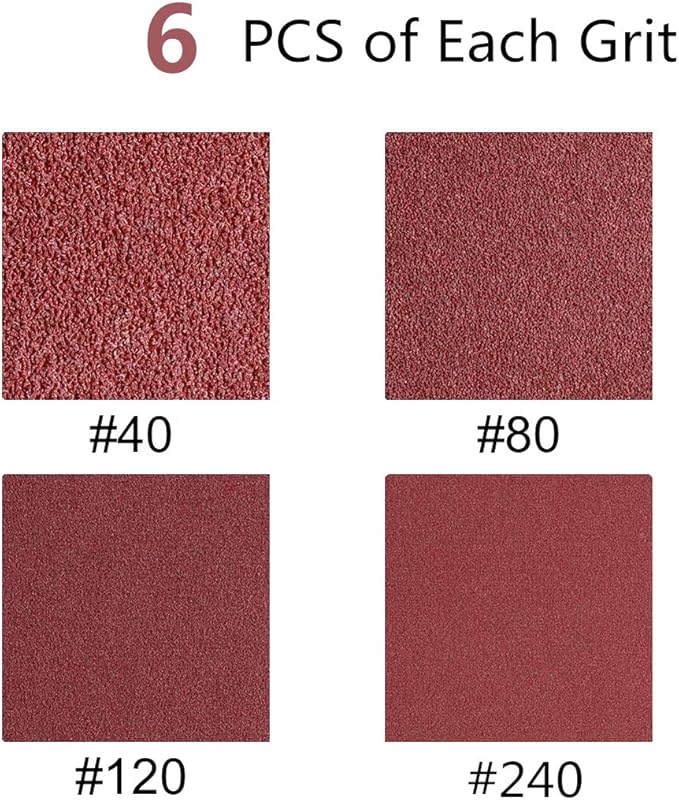 24 Pcs 4 x 21-Inch Sanding Belts for Belt Sander 4x21,6 Each of 40 80 120 240 Grits Aluminum Oxide Sandpaper, 24 Pack