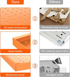 TORACK Metal Pegboard Wall Organizer 24" x 24" or 12" x 48", 70 PCS Tools Storage Pegboard for Garage, Modular Pegboard, Tool Organizer Board with Peg Board Hooks(Orange)