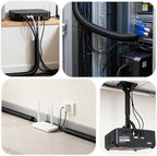 50FT 3/8 inch Split Wire Loom Tubing Kit with 2 Clamps - Flexible Abrasion Resistant Conduit for Automotive, Mechanical Cable Protection