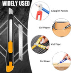 4 Pack Box Cutter Retractable, Utility Knife 9MM Wide Snap-Off Blades, Exacto Knife for Cutting Box, Wrapping, Cardboard, Extended Razor Knife, Box Opener Perfect for Office, Home, School