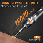 HARDELL Engraving Pen 6 Speed, USB-C Rechargeable Engraving Tool, Electric Engraving Pen Kit with 41 Accessories for Metal, Wood, Glass and Plastic, Cordless Engraving Pen Set for DIYer & Beginner