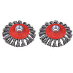 Wire Wheel for 4 1/2 Angle Grinder, 2 Pack 4 Inch Twist Knotted Wire Wheel for Grinders, with 5/8 Inch-11 Threaded Arbor, Angle Grinder Wire Wheel for Heavy&Light Duty Work