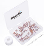 Natural Pearl Beads Rice 4-5mm Purple Freshwater Cultured Loose Gemstone Beads for DIY Jewelry Making 13.8''/Strand HQ
