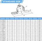 24Pcs 2 3/8 Inch (60mm) 304 Stainless Steel Conduit Clamps, U-Tube Strap Pipe Clamp 2 Hole Strap U Bracket Rigid Pipe Metal Conduit Strap Tension Clips U-tube Clamp