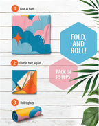 VENTURE 4TH Microfiber Beach Towel: Quick-Dry, Compact, Sand-Free, Absorbent, Sandproof and Lightweight - Perfect for Camping, Beach, and Roadtrips (Sky's The Limit Design | 35x78 inches)