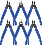 Keadic 6Pcs 5" Wire Cutters with Internal Spring and Soft Rubber Handle, Mini Flush Cutters, Micro Cutting Pliers Wire Nippers, Small Side Cutters for Hobby Modeling Jewelry Electronic Crafts (Blue)