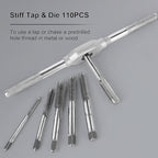 FAHKNS Metric Tap and Die Set 110 PCS M2-M18 Rethreading Kit for Making Screw Threads for Cutting External and Internal Thread Threading